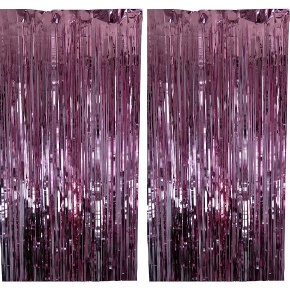 2 Pack Tinsel Foil Curtain for Photo Booth, Birthd - Picture 1 of 3